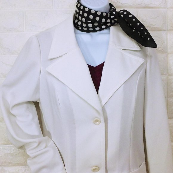 Vintage 70s Eclipse White Disco Blazer Womens Sz-L - Picture 2 of 10